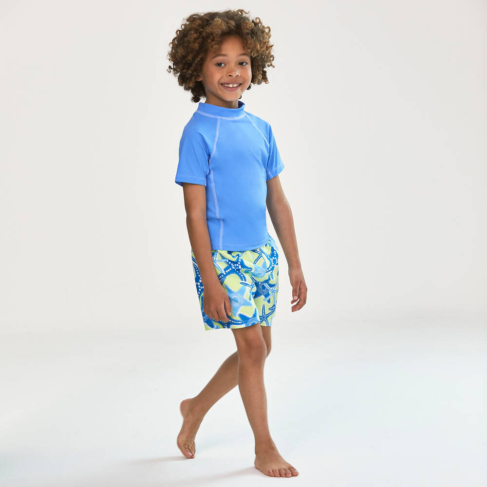 Mitty James-Boys Green Starfish Swim Shorts  | Childrensalon
