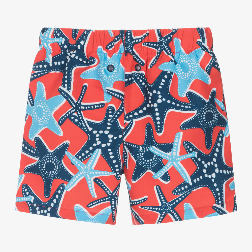 Mitty James-Boys Red Starfish Swim Shorts  | Childrensalon