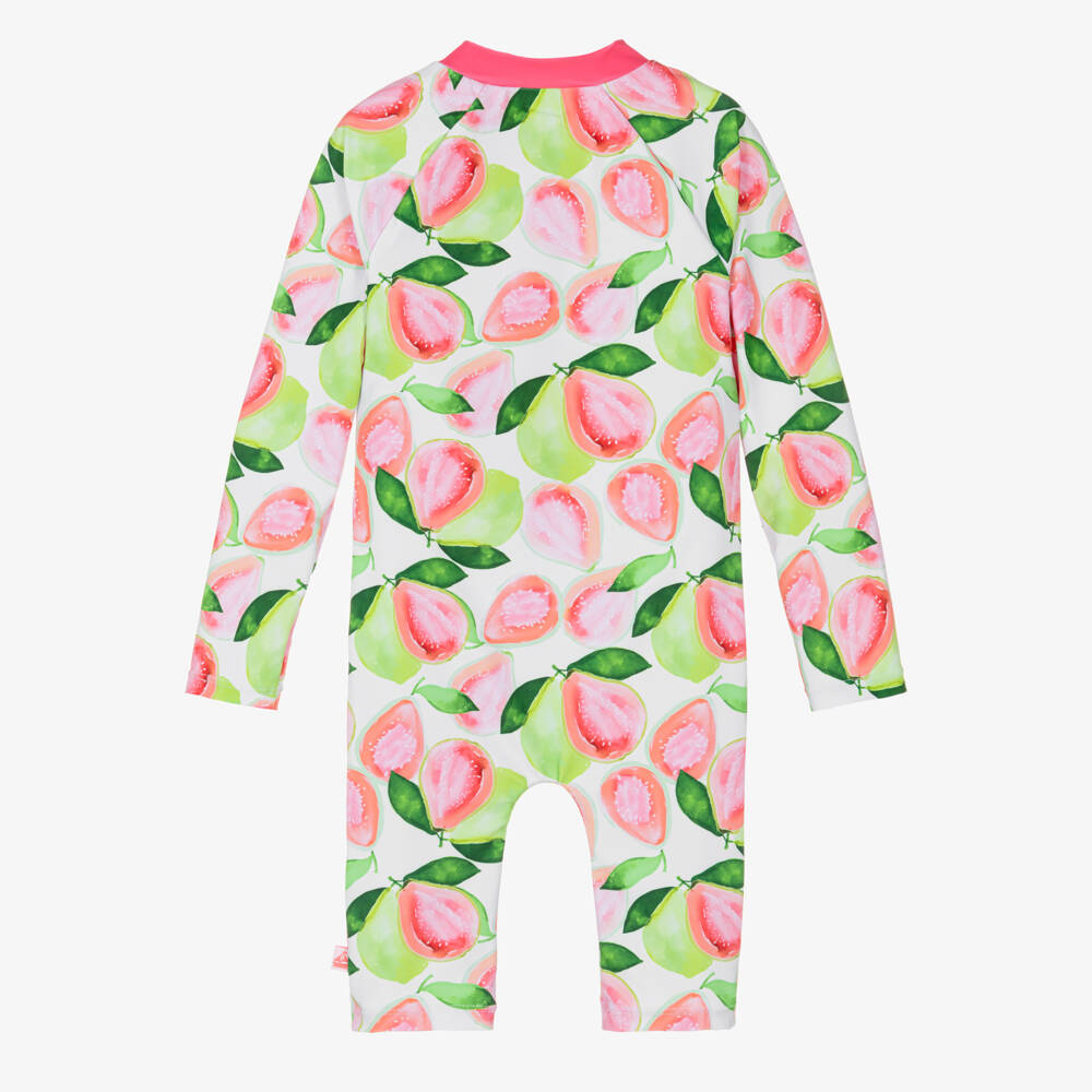 Mitty James-بدلة سباحة بطبعة جوافة لون أخضر وزهري للبنات (UPF50+) | Childrensalon