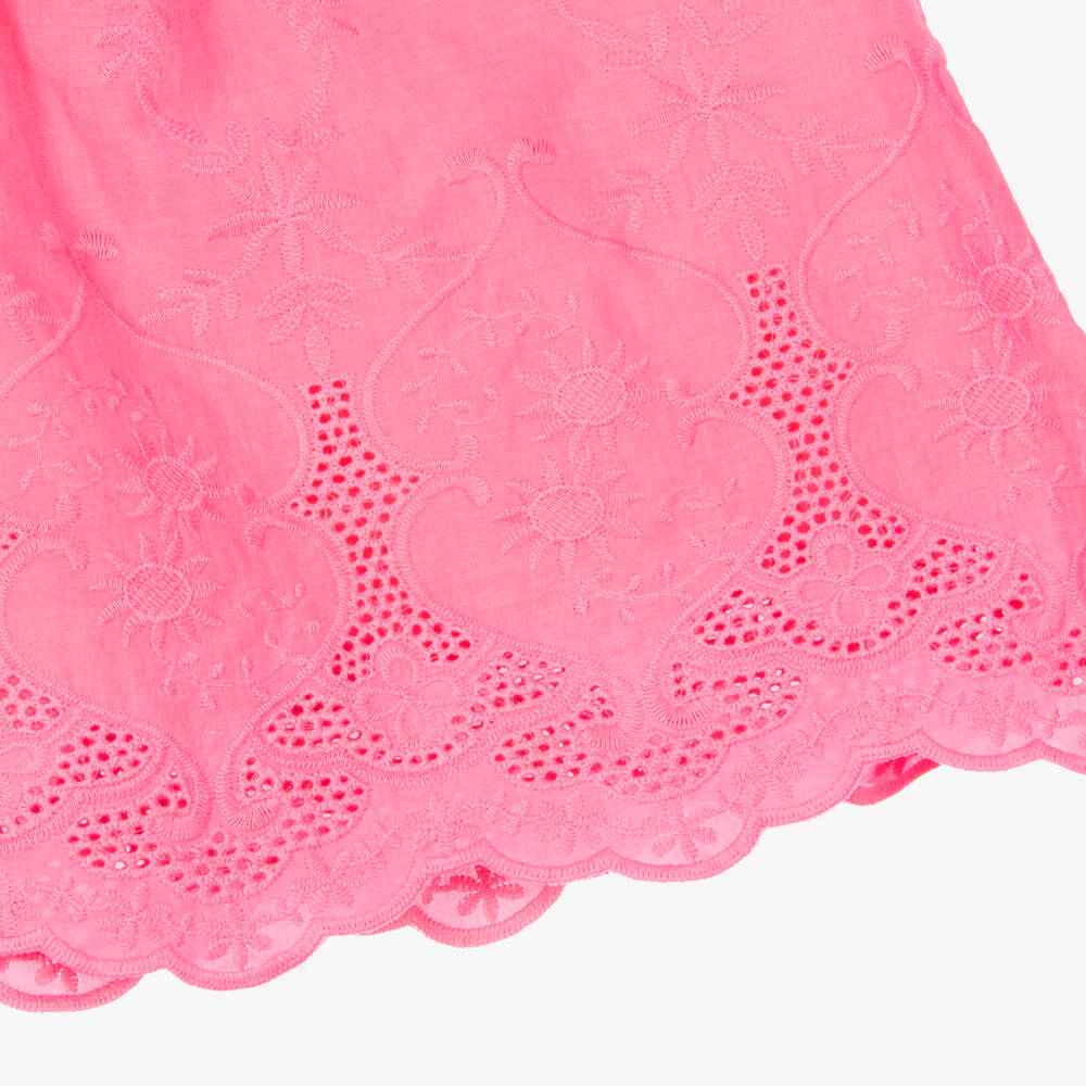 Mitty James-Girls Pink Embroidered Cotton Sleeveless Top & Shorts Set | Childrensalon