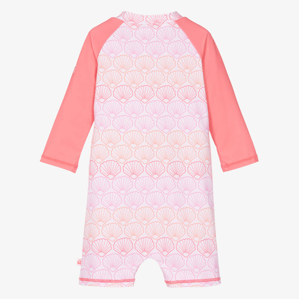 Mitty James-Girls Pink Shell Sun Suit (UPF50+) | Childrensalon