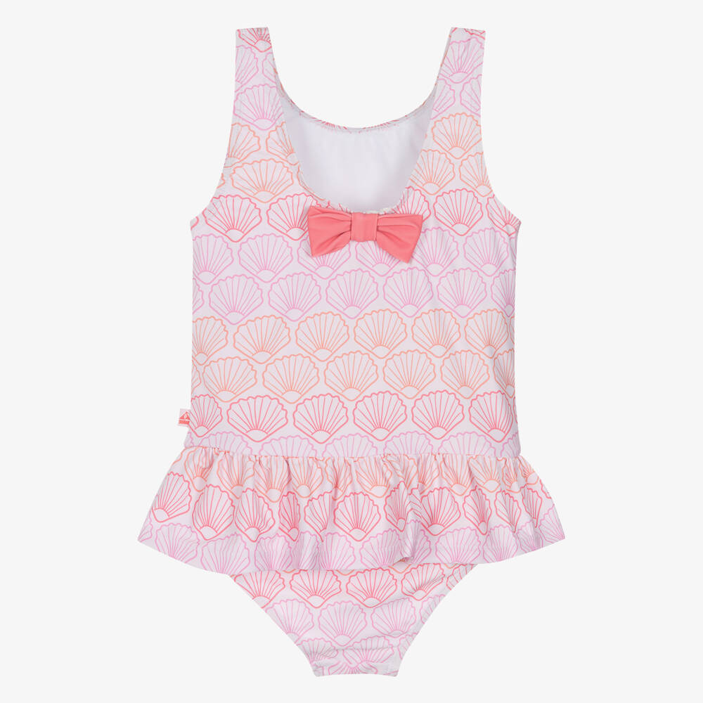 Mitty James-Girls Pink Shell Swimsuit (UPF50+) | Childrensalon