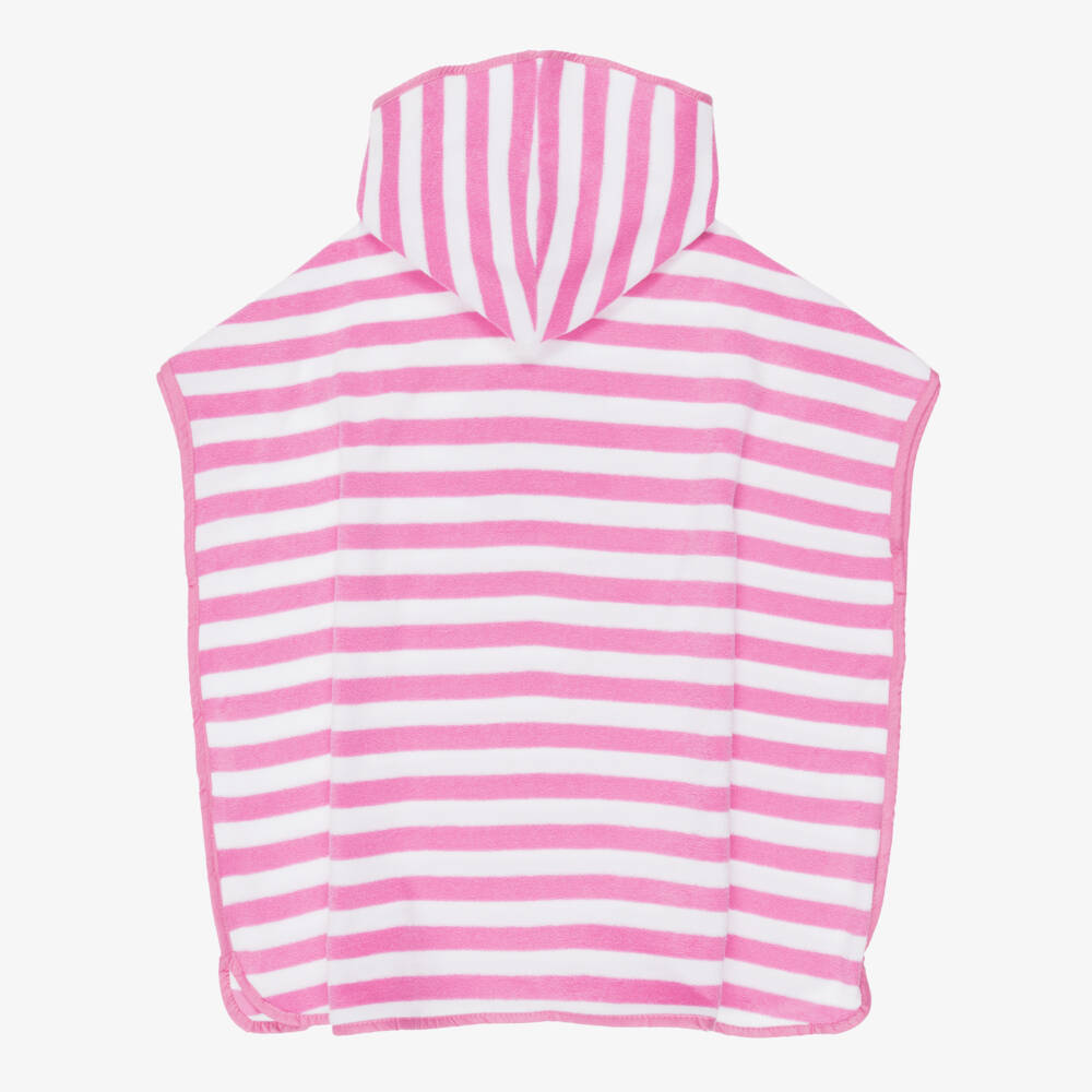 Mitty James-Girls Pink Towelling Robe with Stripes | Childrensalon