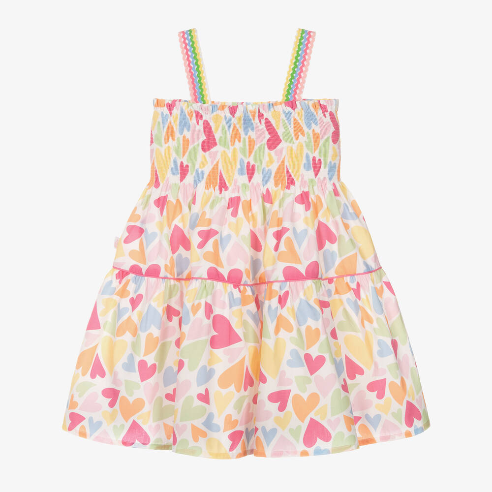 Mitty James-Girls White Cotton Heart Sun Dress | Childrensalon