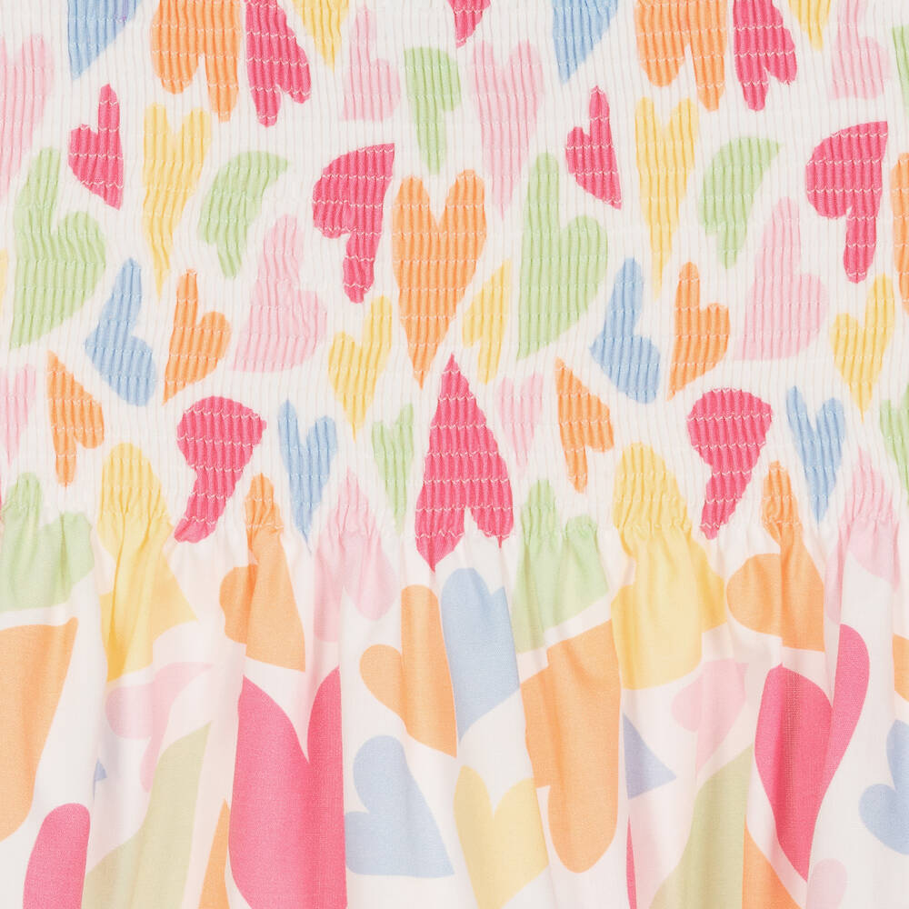 Mitty James-Girls White Cotton Heart Sun Dress | Childrensalon
