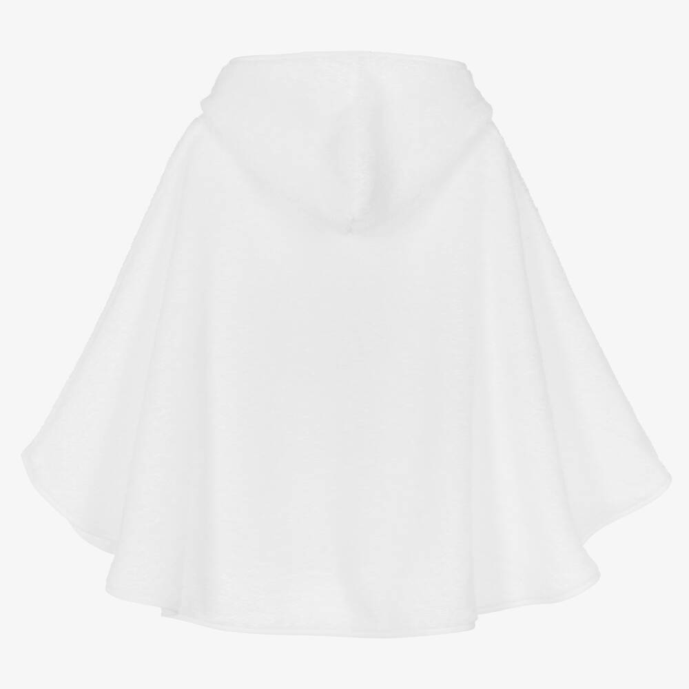 Mitty James-Girls White Cotton Towelling Lemon Poncho | Childrensalon