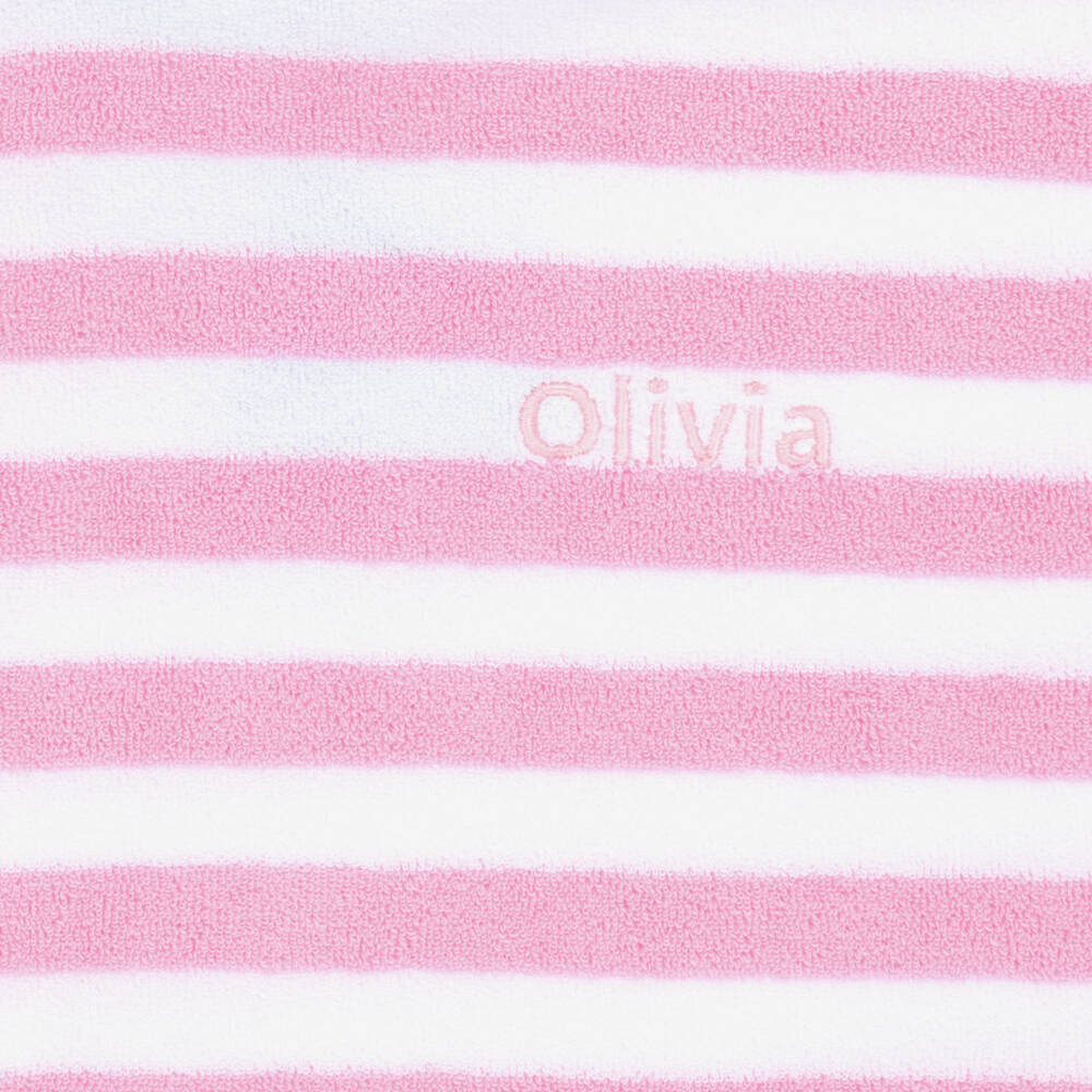 Mitty James-Махровый халат персонализированный в полоску для девочек | Childrensalon