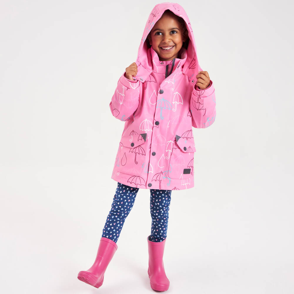 Mitty James-Pink Hooded Waterproof Umbrella Raincoat | Childrensalon