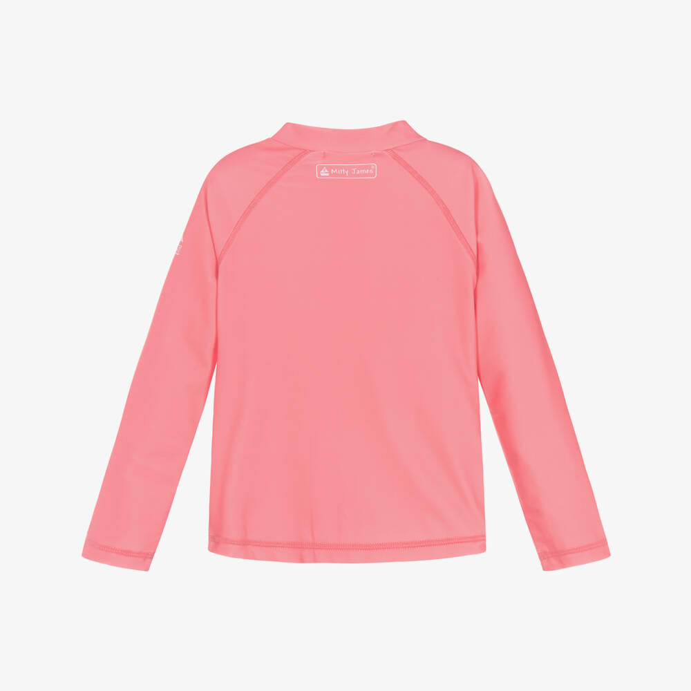 Mitty James-Pink Zip-Up Sun Protective Swim Top (UPF50+) | Childrensalon