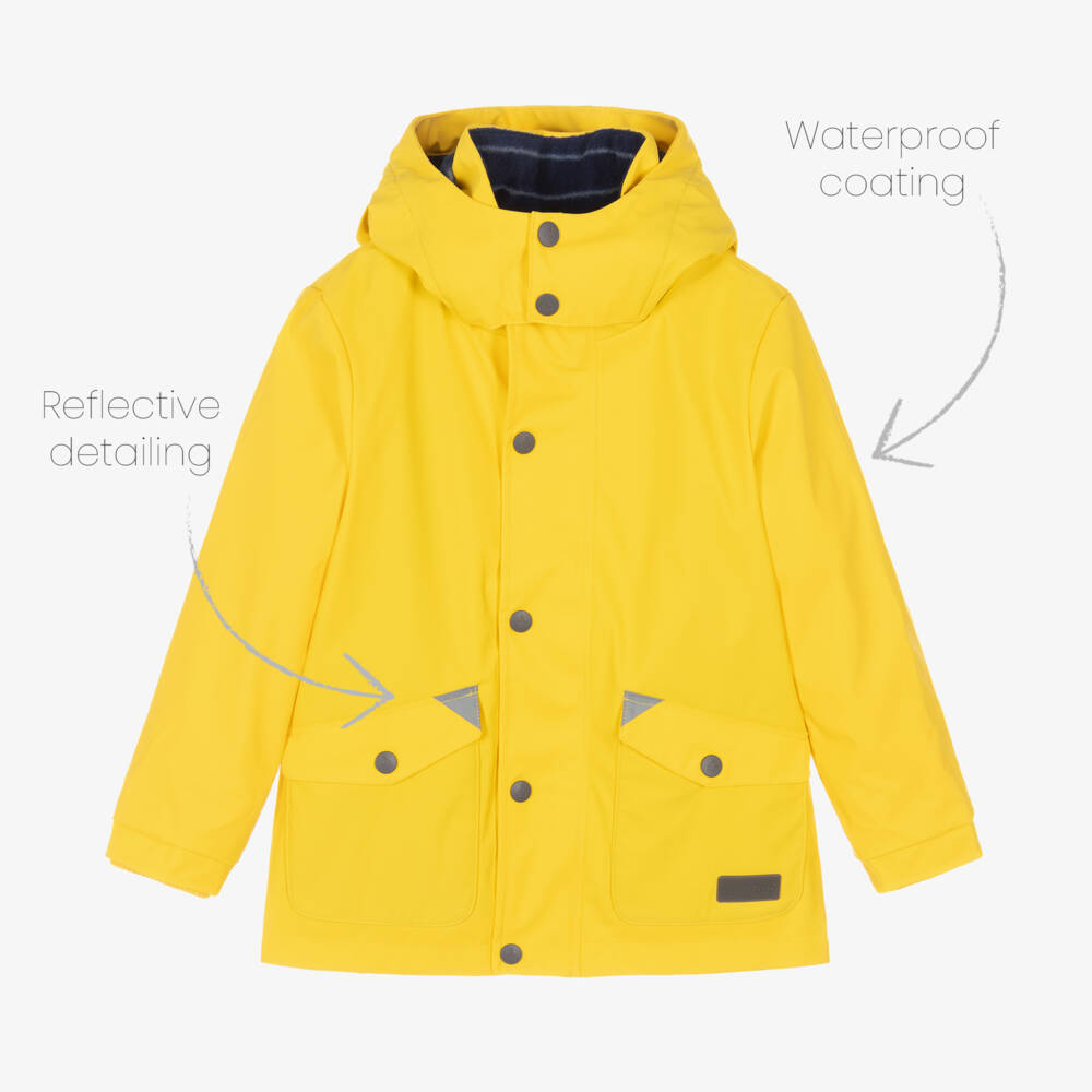 Mitty James-Yellow Hooded Waterproof Raincoat | Childrensalon
