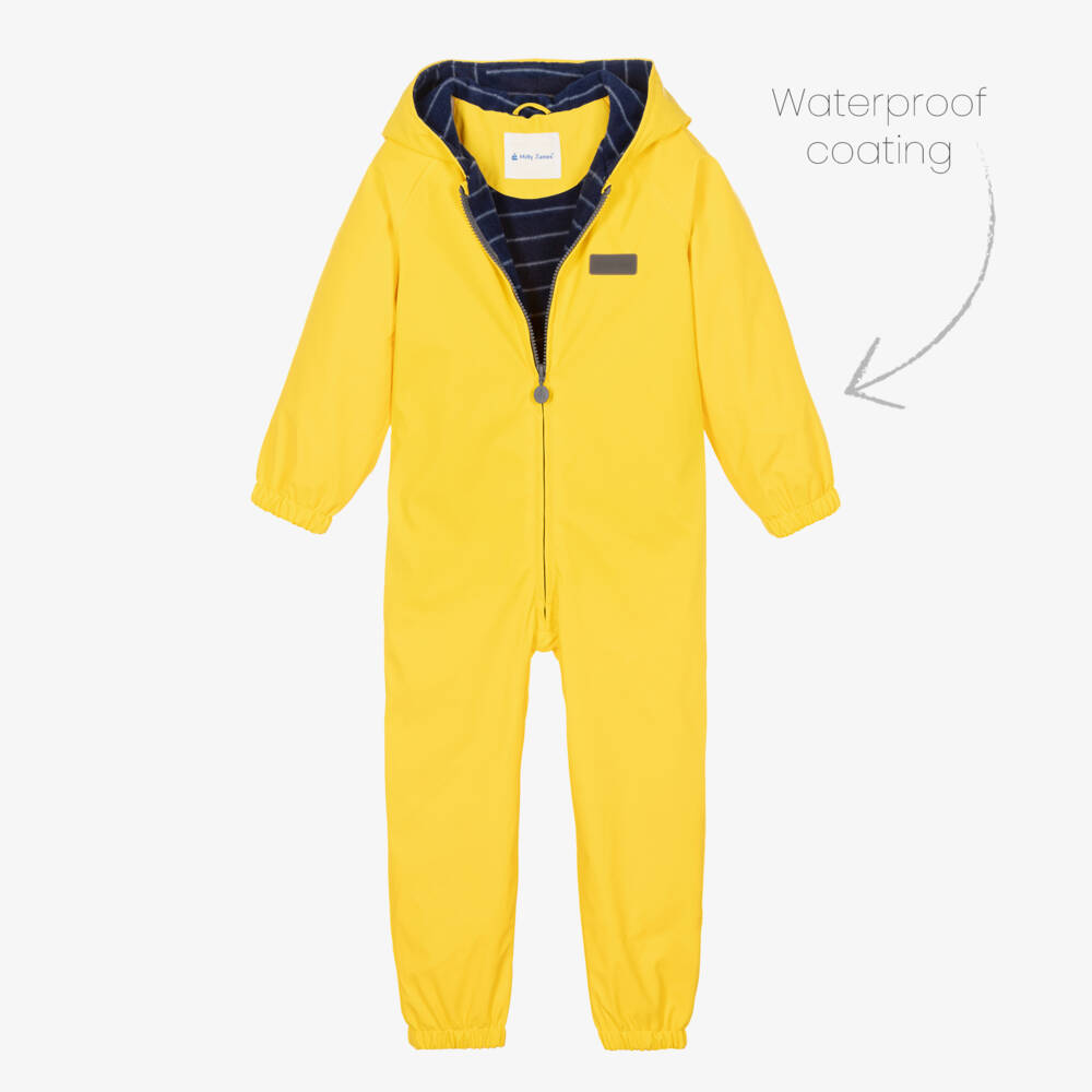 Mitty James-Yellow Hooded Waterproof Rainsuit | Childrensalon