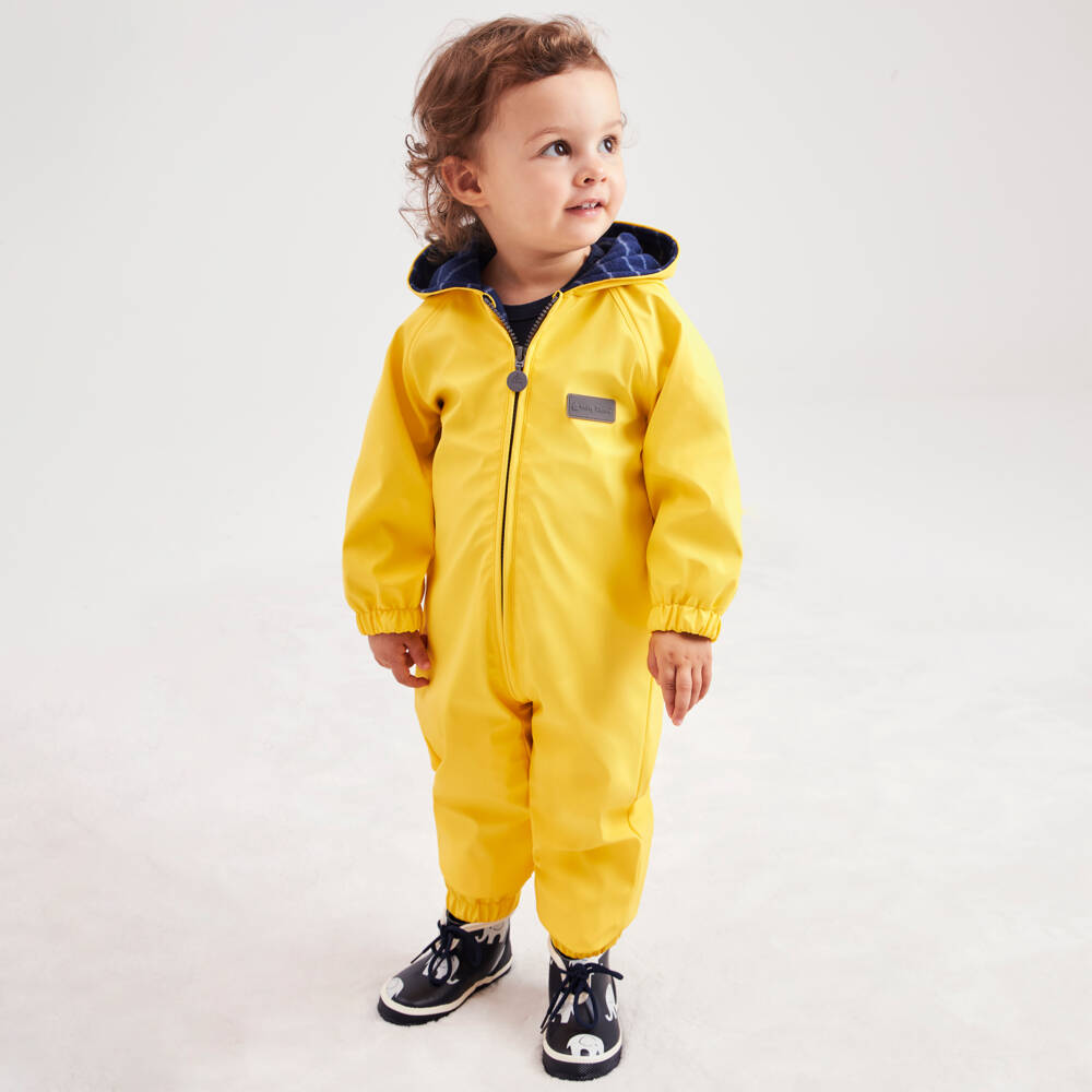 Mitty James-Yellow Hooded Waterproof Rainsuit | Childrensalon