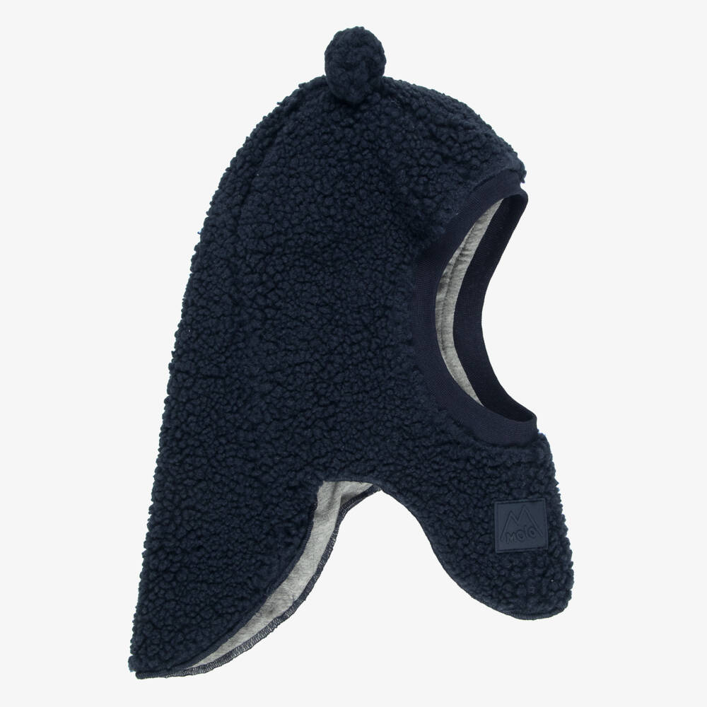 Molo-Baby Boys Navy Blue Sherpa Balaclava | Childrensalon