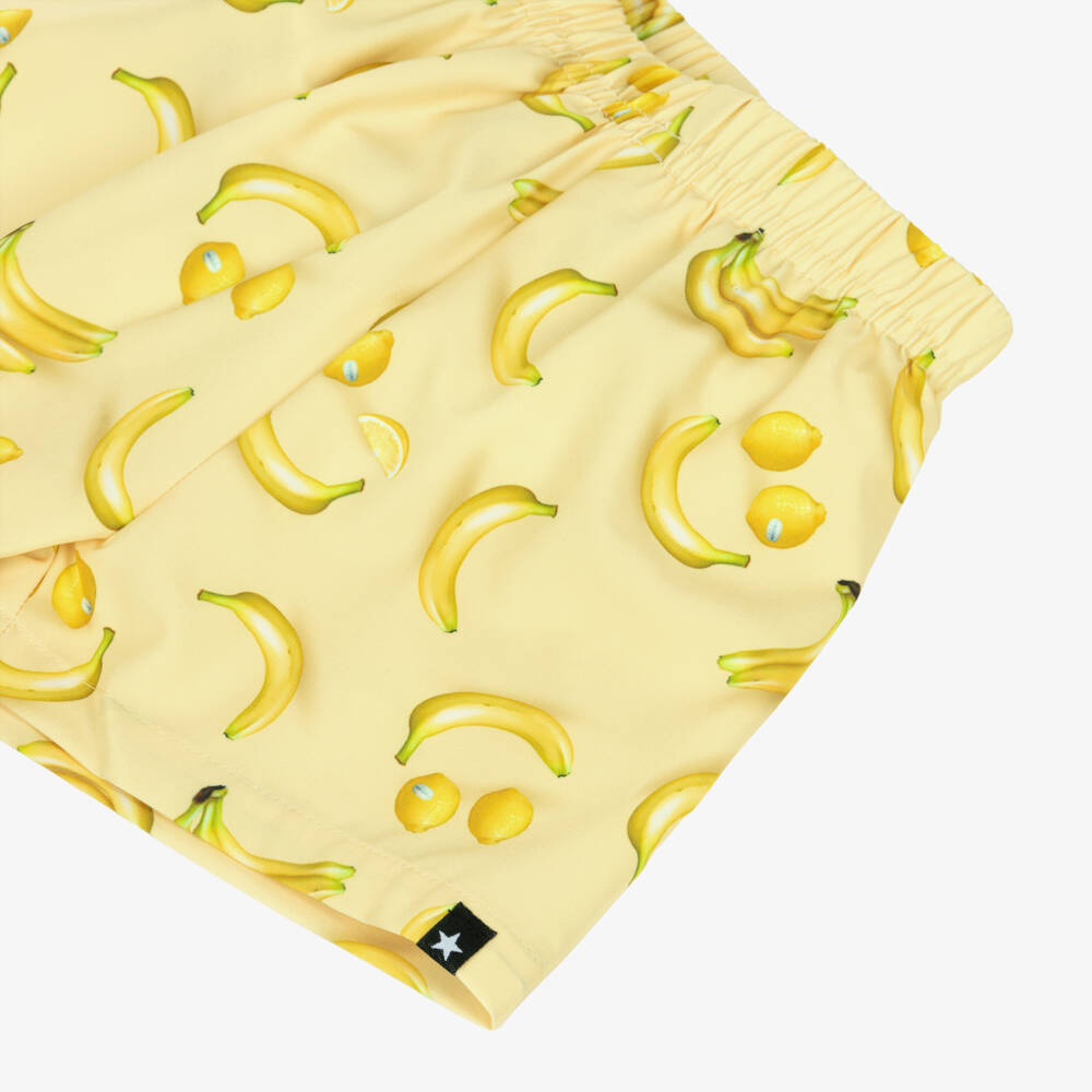 Molo-Baby Boys Yellow Happy Fruit Swim Shorts (UPF50+) | Childrensalon