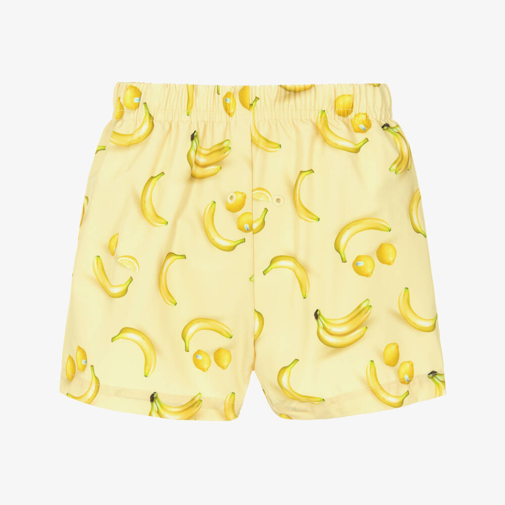 Molo-Baby Boys Yellow Happy Fruit Swim Shorts (UPF50+) | Childrensalon