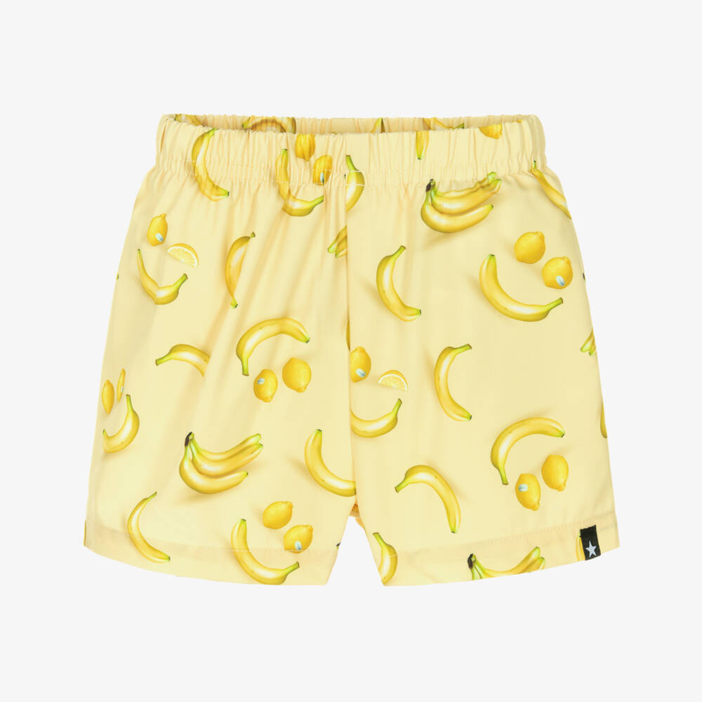 Molo-Baby Boys Yellow Happy Fruit Swim Shorts (UPF50+) | Childrensalon