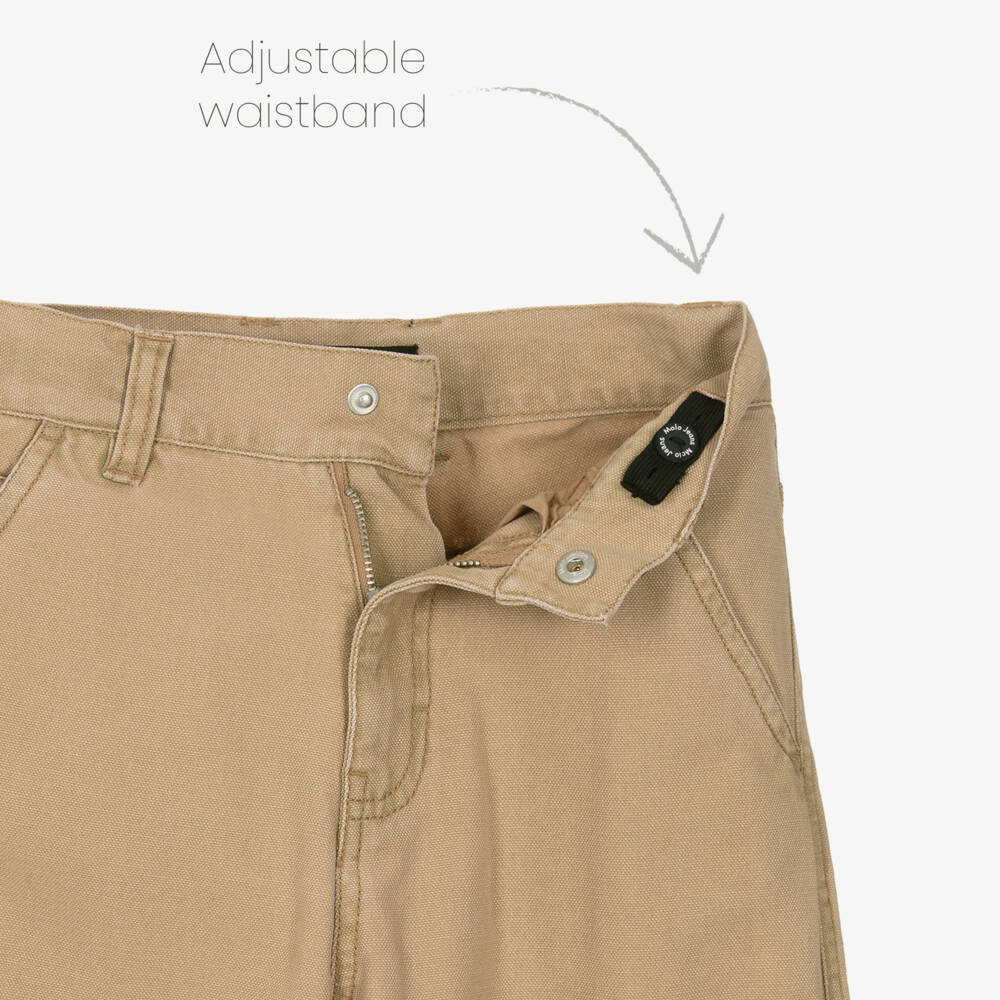Molo-جينز بجيوب كاربنتر قطن لون بيج | Childrensalon
