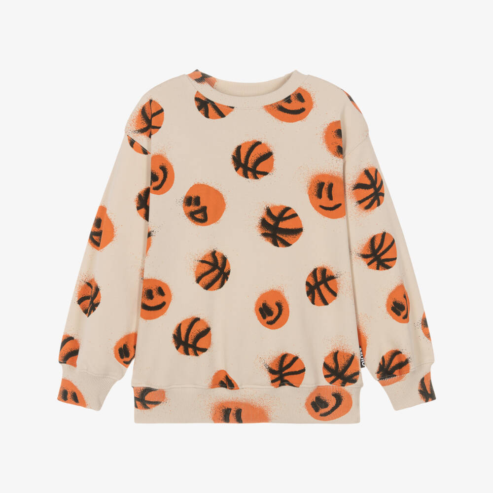 Molo-Бежевый свитшот из органического хлопка Баскетбол | Childrensalon