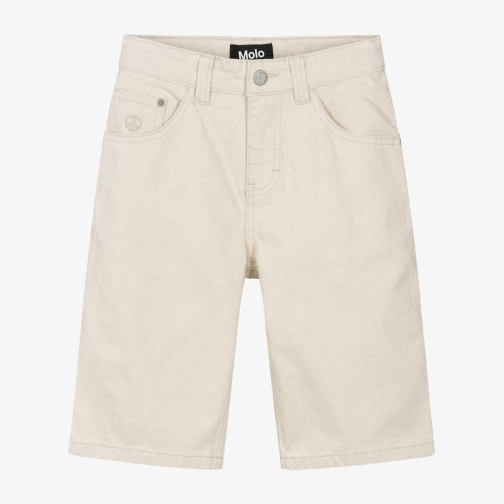 Molo-شورت دنيم بقصة مريحة لون بيج | Childrensalon