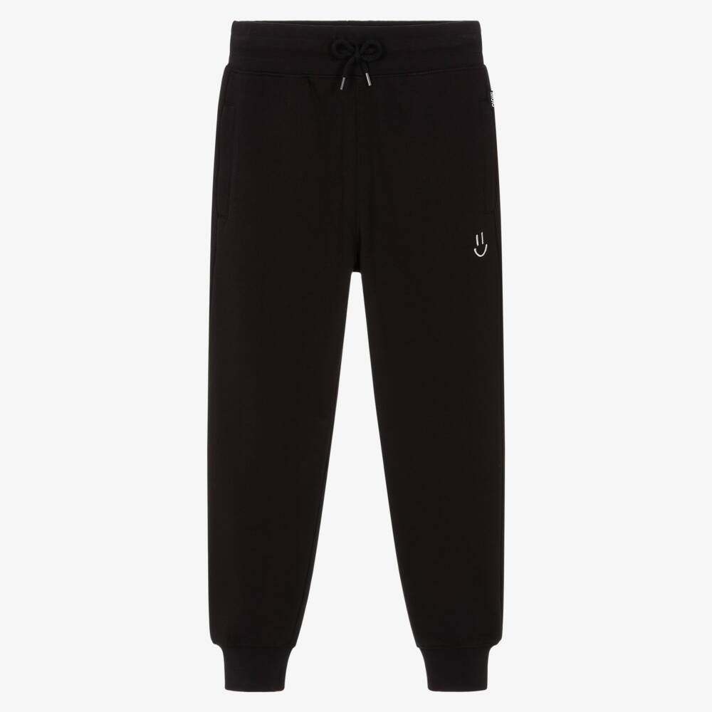 Molo-Black Organic Cotton Jersey Joggers with Zipped Pockets | Childrensalon