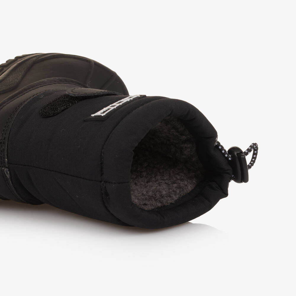 Molo-Black Velcro & Drawstring Snow Boots | Childrensalon