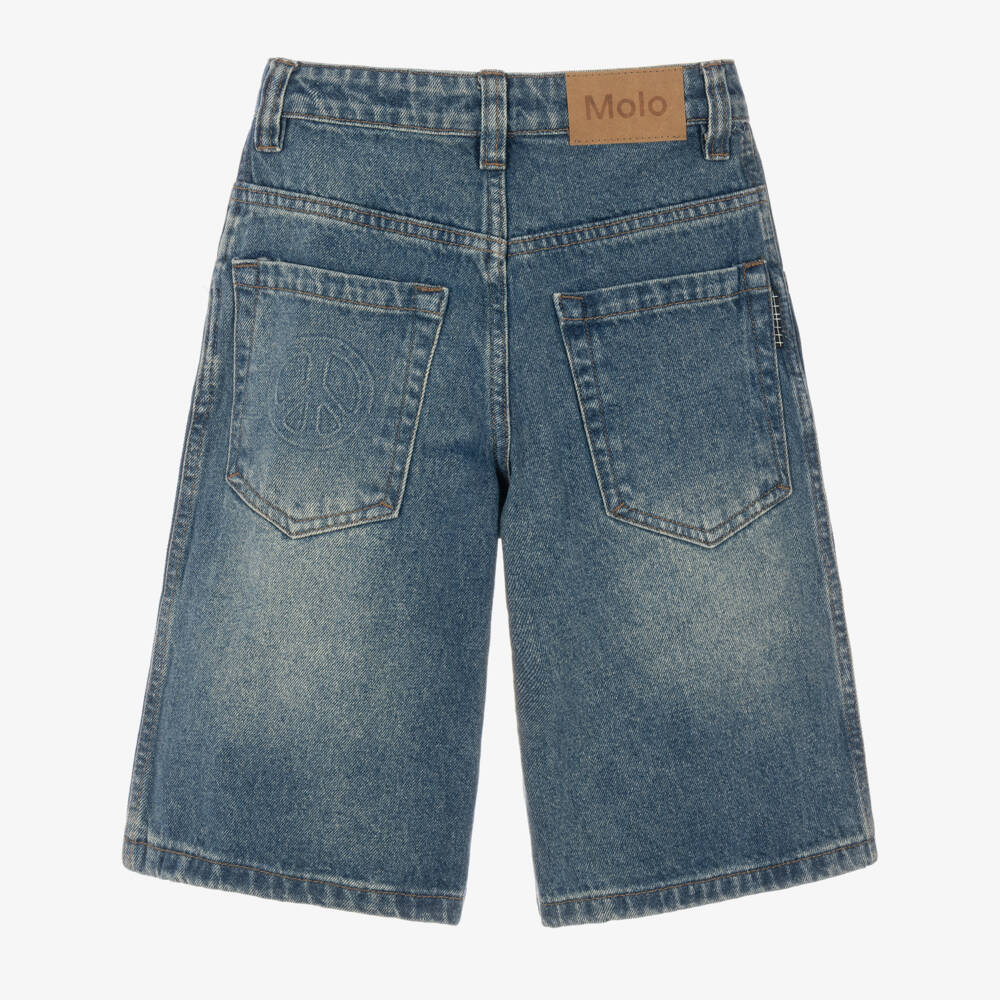 Molo-Blue Denim Baggy Shorts | Childrensalon
