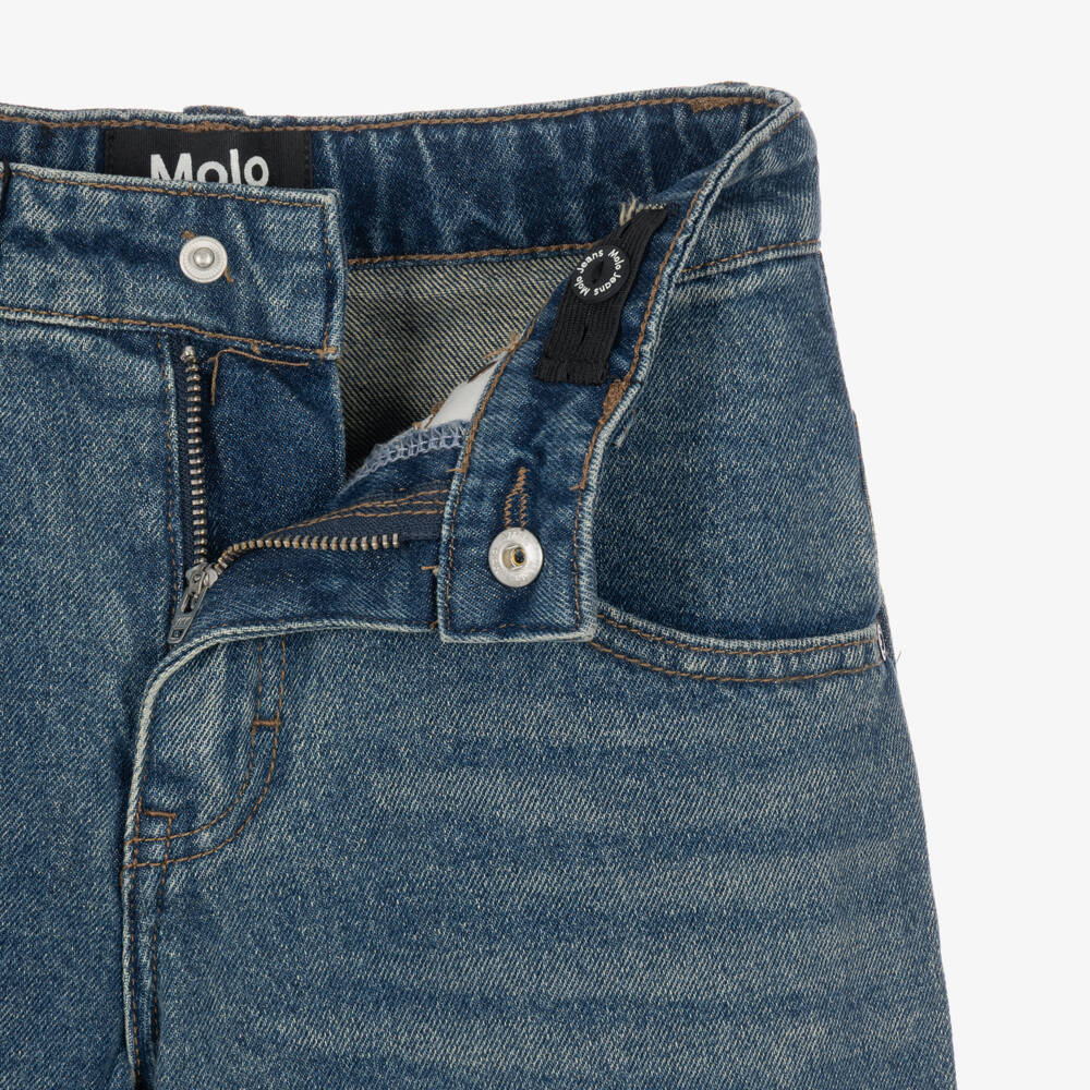 Molo-Blue Denim Baggy Shorts | Childrensalon