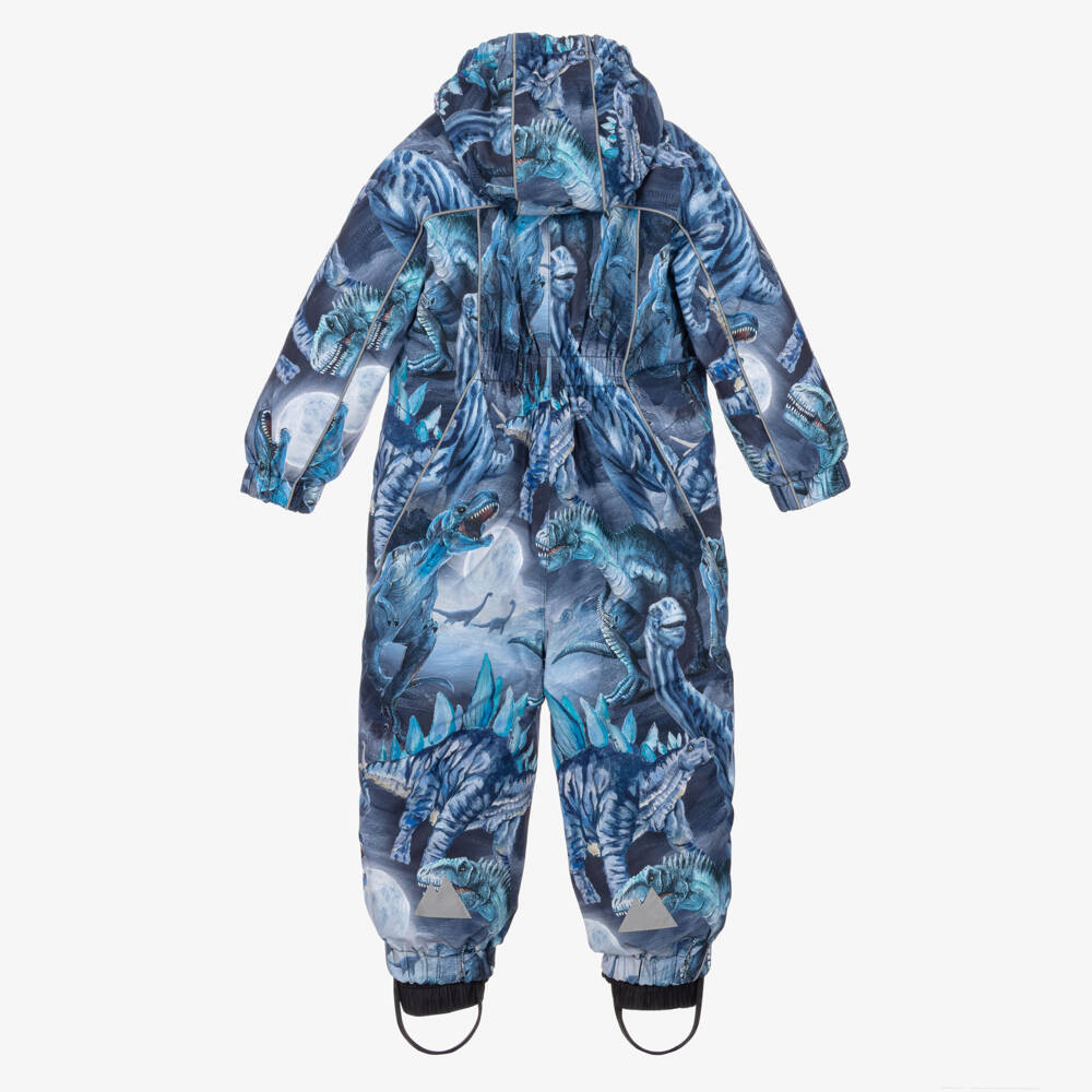 Molo-Blue Dino Print Snowsuit for Little Boys | Childrensalon