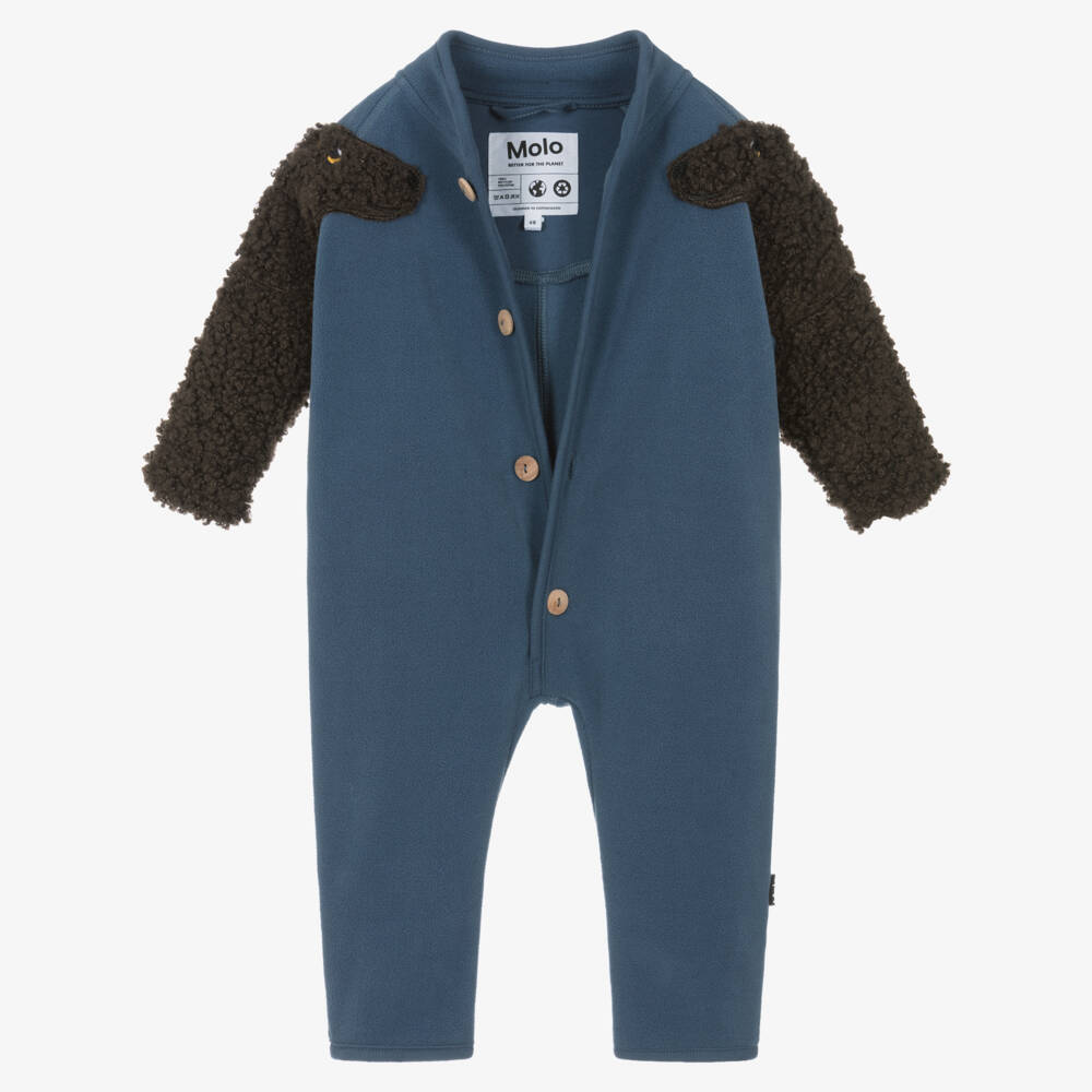 Molo-أفارول شتوي فليس لون أزرق للرضع | Childrensalon
