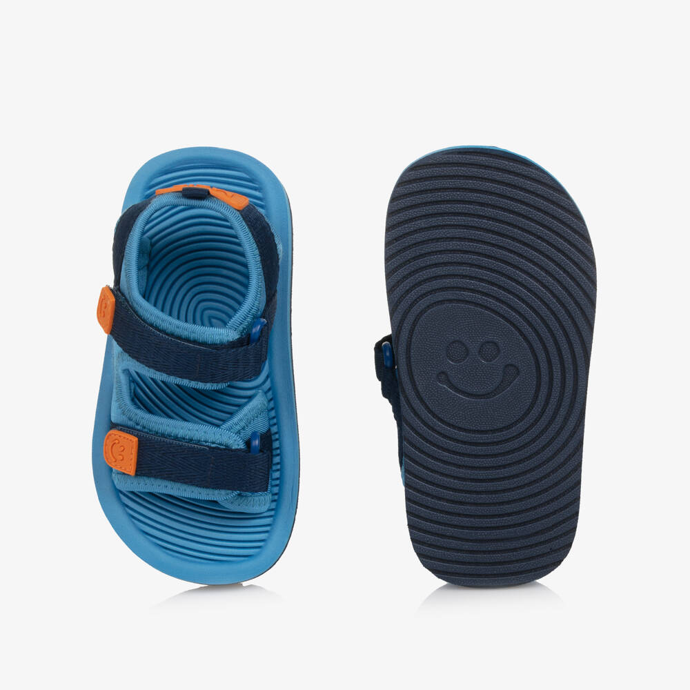 Molo-Blue Foam Sandals with Velcro Straps | Childrensalon