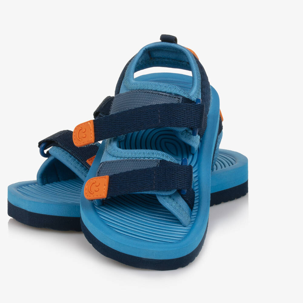 Molo-Blue Foam Sandals with Velcro Straps | Childrensalon