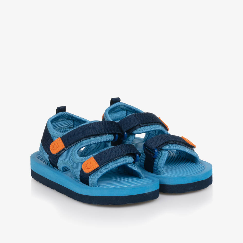 Molo-Blue Foam Sandals with Velcro Straps | Childrensalon