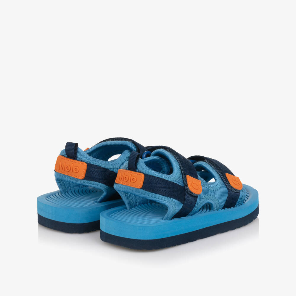 Molo-Blue Foam Sandals with Velcro Straps | Childrensalon