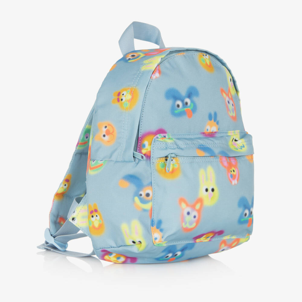 Molo-Blue Fuzzy Monster Canvas Backpack (29cm) | Childrensalon