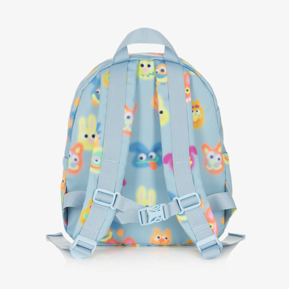 Molo-Blue Fuzzy Monster Canvas Backpack (29cm) | Childrensalon