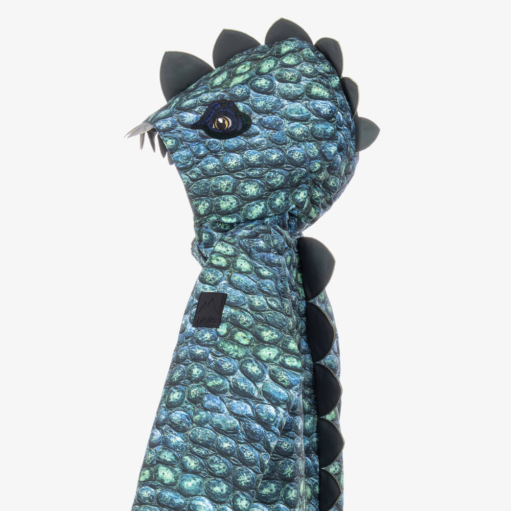 Molo-Blue & Green Dinosaur Print Technical Snowsuit | Childrensalon