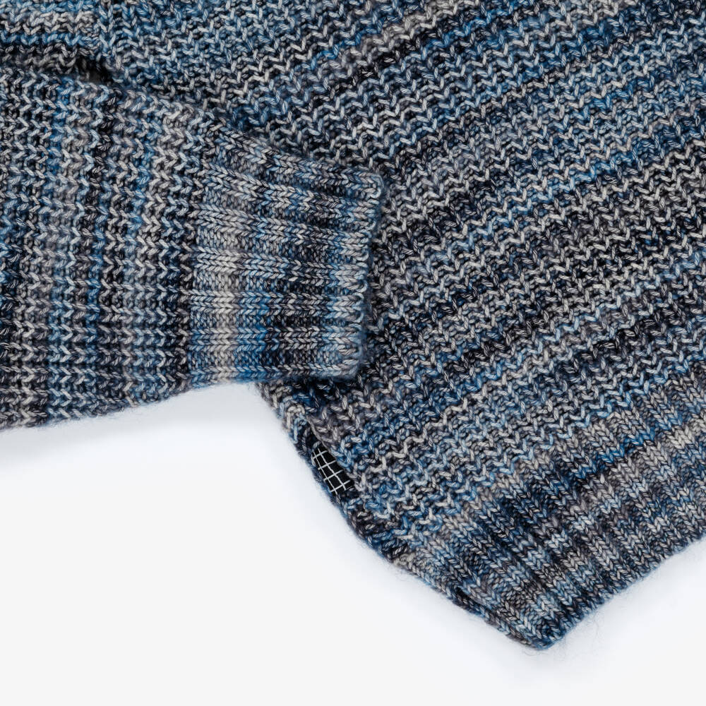 Molo-Blue & Grey Marl Knitted Sweater | Childrensalon