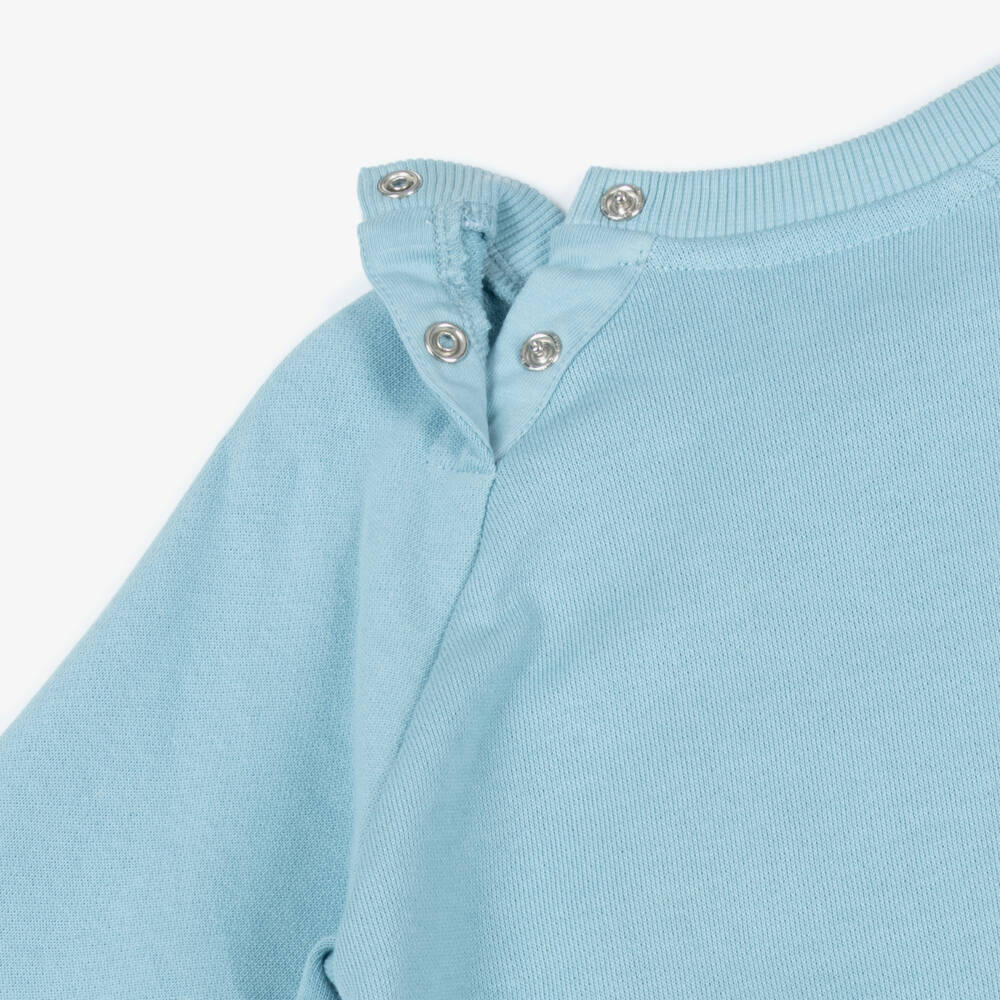 Molo-Свитшот голубой из органического хлопка с пушистым монстром для малышей | Childrensalon