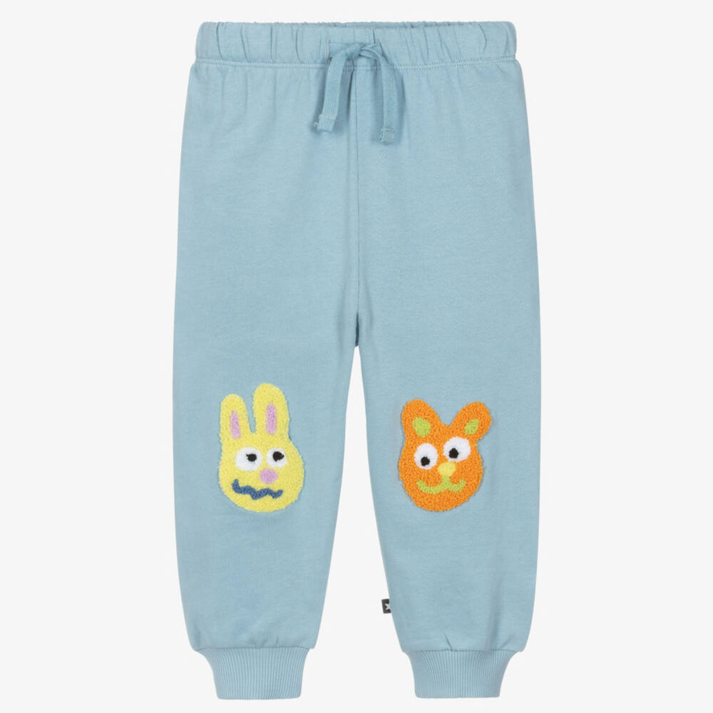 Molo-Джоггеры голубые из органического хлопка с монстрами | Childrensalon