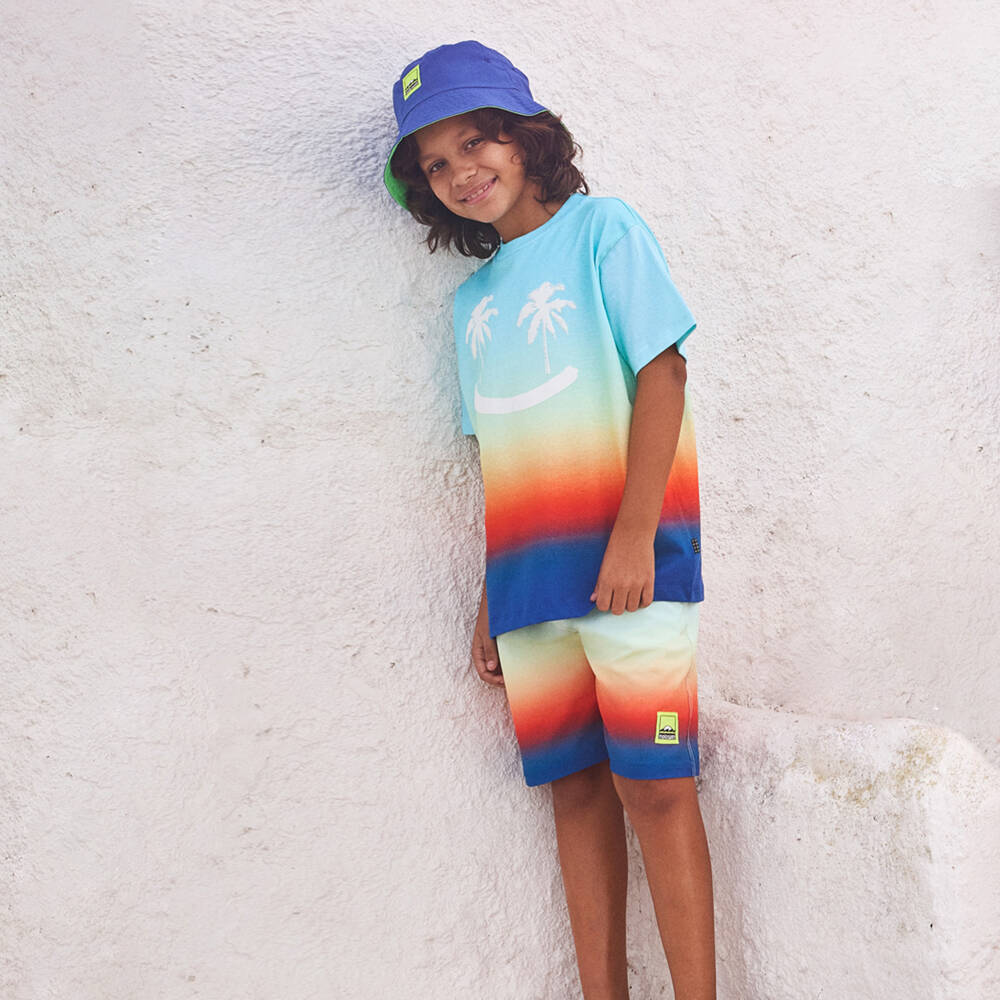 Molo-Blue Reversible Bucket Hat | Childrensalon