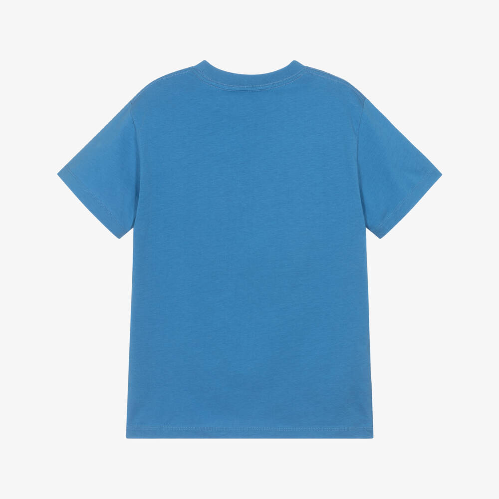 Molo-Футболка синяя из органического хлопка со смайлом | Childrensalon