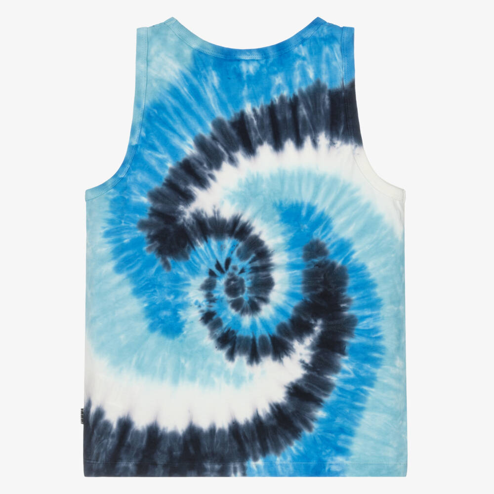 Molo-Blue Tie-Dye Cotton Vest Top | Childrensalon