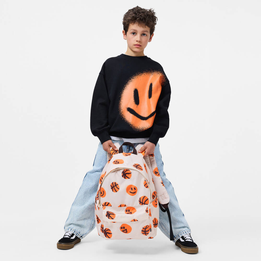 Molo-Boys Beige Basketball Canvas Backpack (42cm) | Childrensalon