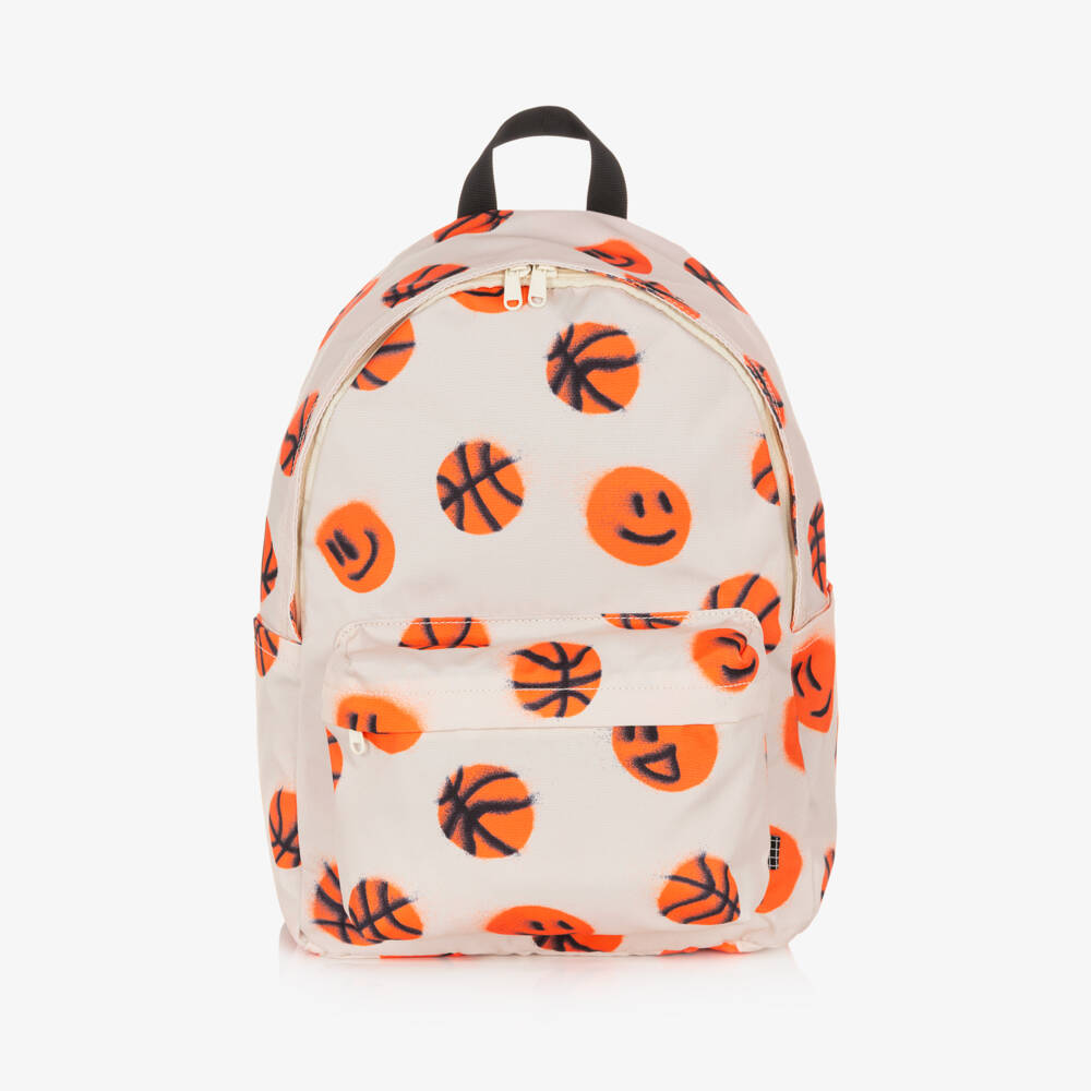 Molo-Boys Beige Basketball Canvas Backpack (42cm) | Childrensalon