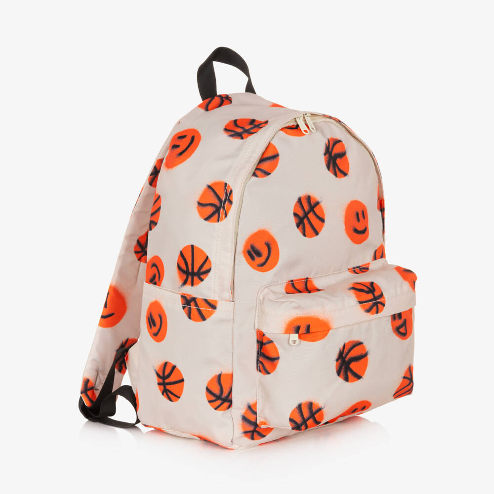 Molo-Boys Beige Basketball Canvas Backpack (42cm) | Childrensalon