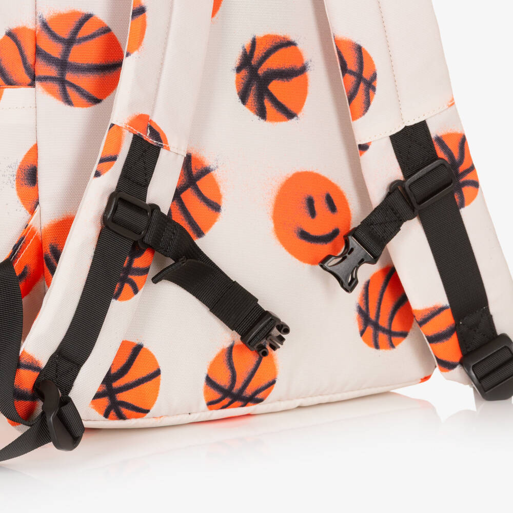 Molo-Boys Beige Basketball Canvas Backpack (42cm) | Childrensalon