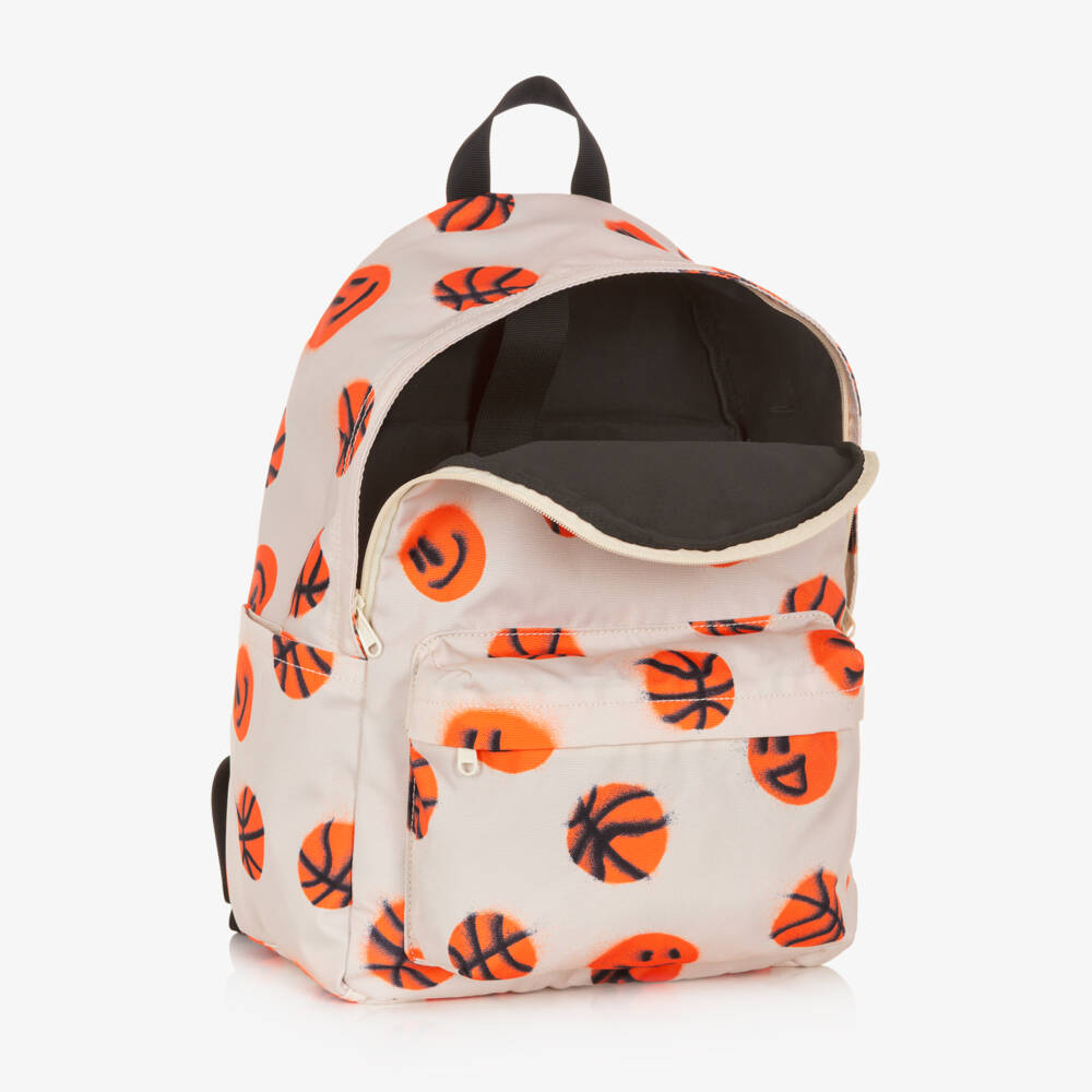 Molo-Boys Beige Basketball Canvas Backpack (42cm) | Childrensalon