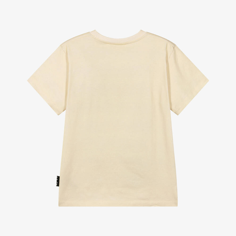 Molo-Футболка бежевая из органического хлопка с пляжным гоночным принтом для мальчиков | Childrensalon