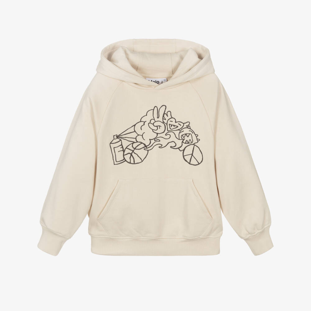 Molo-Худи из бежевое из хлопка с граффити вышивкой для мальчиков | Childrensalon