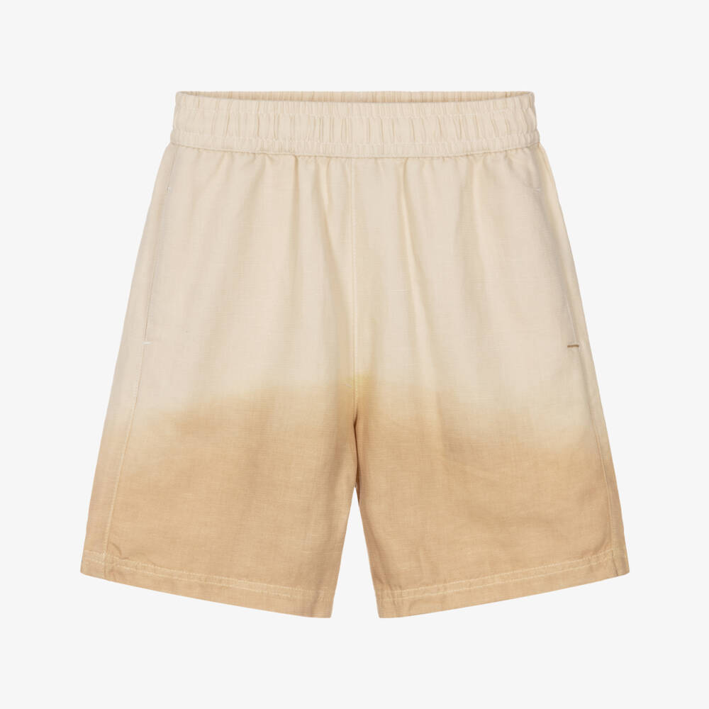 Molo-Boys Beige Gradient Linen & Cotton Shorts | Childrensalon